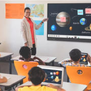 students learning in class
